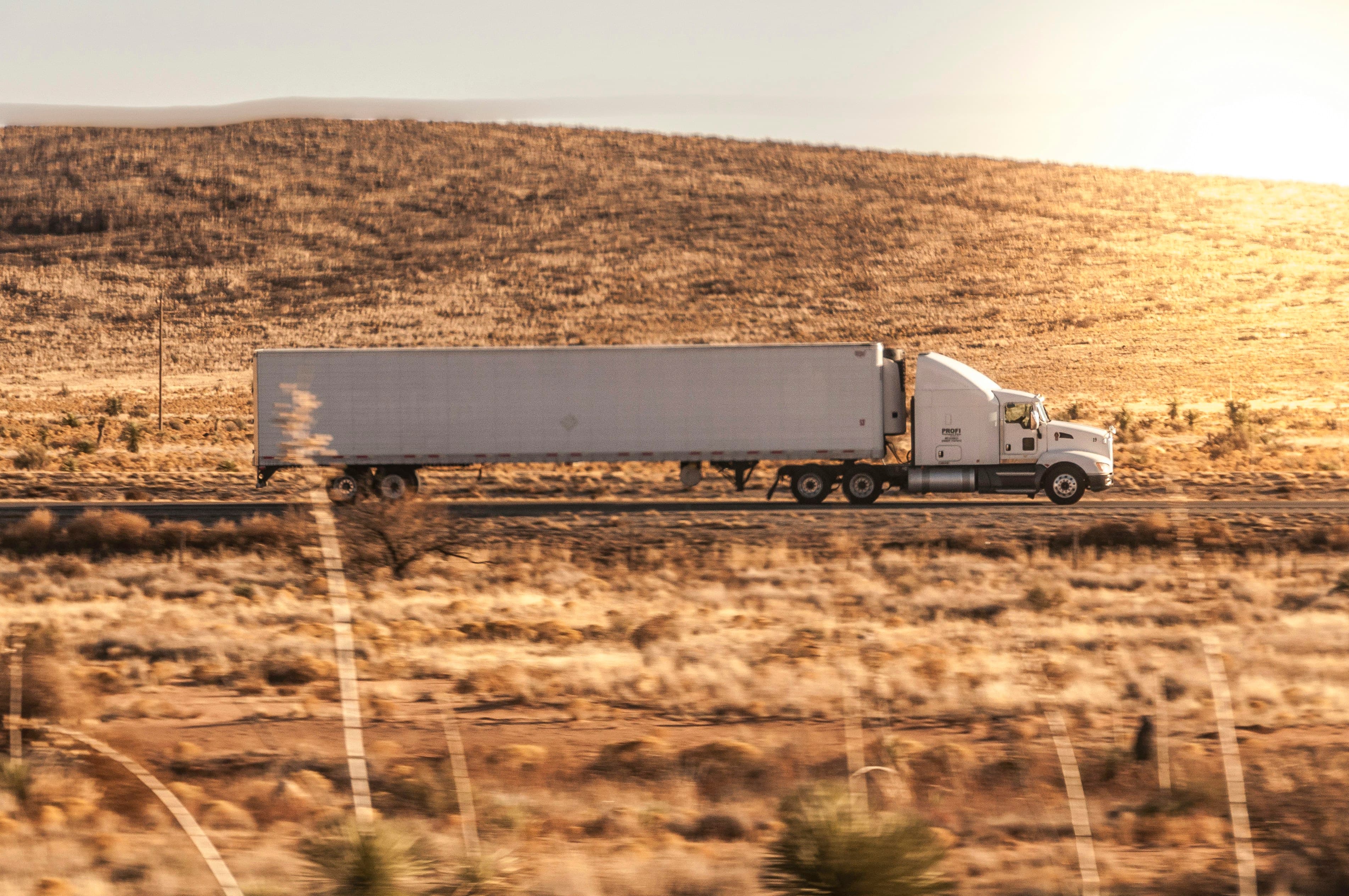53′ Conestoga trailer on the road